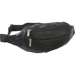 Dual Zip Pocket Waist Bag Black   Le Donne Leather Waist Packs