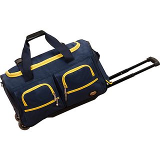 22 Rolling Duffle Bag Navy   Rockland Luggage Small Rolling Lu