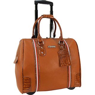 15.6 Laptop Rollerbrief with Tape Detailing Cognac   Cabrelli Wheeled