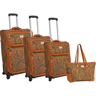 Metallic Leopard 4 piece Spinner Luggage Set Paisley   Adrien