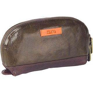 Glazed Leather Accessory Pouch   Glazed Green