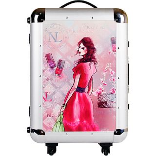 Priscilla Aluminum 21 Rolling Carry On Spinner Daisy   Nicole Lee Sm
