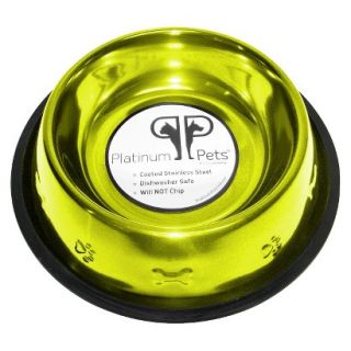 Platinum Pets Stainless Steel Embossed Non Tip Dog Bowl   Corona Lime (12 Cup)