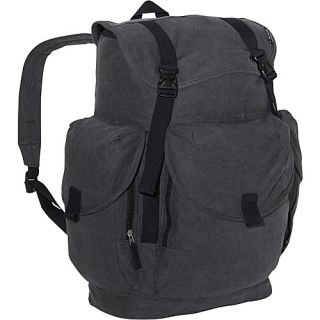 Large Cotton Canvas Backpack   Charcoal