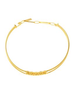 Ball Choker Necklace, Yellow Gold Plate