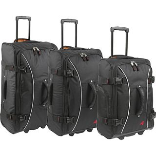 Hybrid Travelers 3 Piece Luggage Set Black   Athalon Luggage Sets