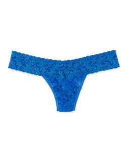 Rolled Low Rise Shimmer Lace Thong, Sapphire