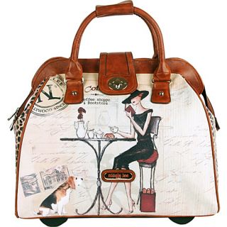 Cheri Rolling Business Tote, Special Print Edition Coffee   Nicole Le