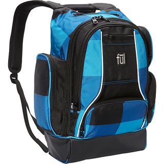 Rejig Backpack Blue Black Check Print   ful Laptop Backpacks