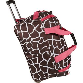 22 Rolling Duffle Bag Pink Giraffe   Rockland Luggage Small Ro