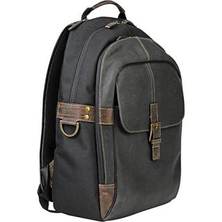 Hendrix Laptop Backpack Oldwood Black w/plaid   Boconi Laptop Backpacks