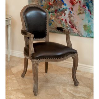 Home Loft Concept Carolina Leather Weathered Wood Arm Chair W9430329