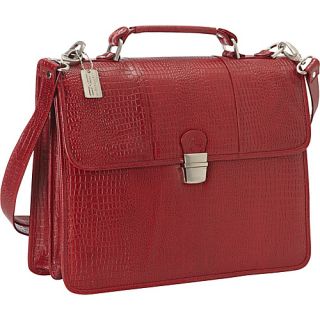 Tuscan Briefcase Crocodile Emboss Red   ClaireChase Non Wheeled Busi