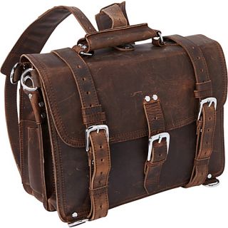 16 Large Full Leather Briefcase & Backpack Dark Brown   Vagab