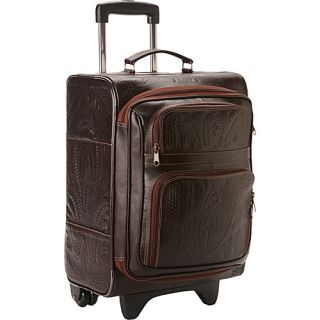 17 Upright Roller Bag Brown   Ropin West Small Rolling Luggage