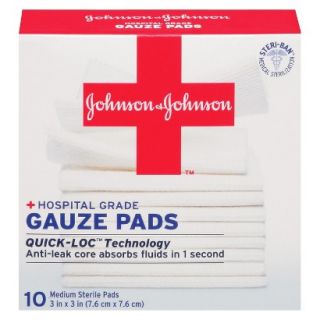 Johnson & Johnson 3 Medium Gauze Pads   10 Count
