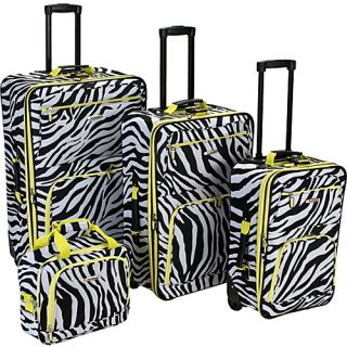 4 Piece Expandable Luggage Set   Lime