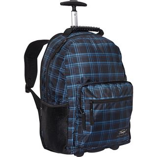 Newport Trolley Backpack   15.6 Blue Plaid   Sumdex Laptop Backpacks