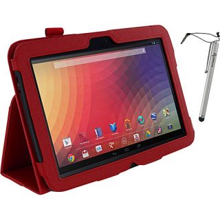 Dual Station Case w/ Stylus for Google Nexus 10 Red   rooCASE Laptop Sle