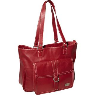 Stafford Pro Leather Laptop Tote 15.6 Deep Crimson Red   Clark