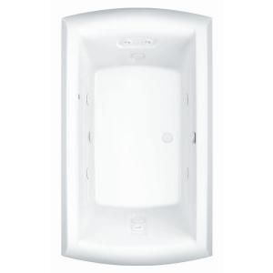 Aquatic Pagosa Motif 5.5 ft. Center Drain Bathtub with Heater in White 826644782610