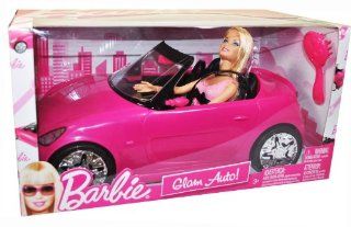 Mattel Year 2009 Barbie Fashionistas Series 12 Inch Doll Playset   GLAM AUTO with Barbie Doll, Pink Convertible Car and Hairbrush (T2330) Toys & Games