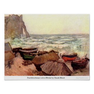 Durchbrochener rock at Etretat by Claude Monet Print