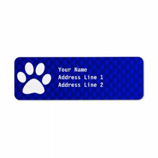 Blue Paw Print Custom Return Address Label