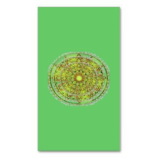 Mandala Art Green Bookmark Profile Card Business Card Templates