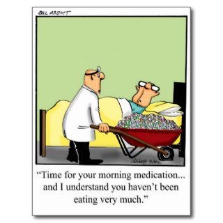Funny Get Well Morning Medication Postcard