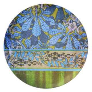 Vintage Blue Green Dream Melamine Plate