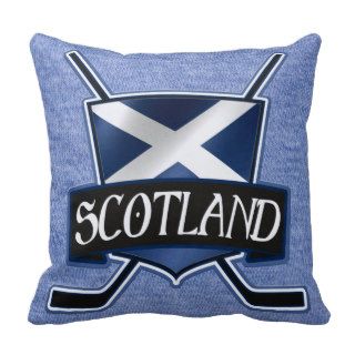 Scottish Ice Hockey Flag Logo Throw Pillows