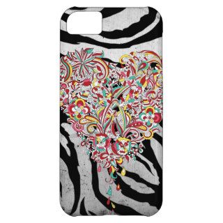 Zebra Fancy Heart  Iphone 5 Case