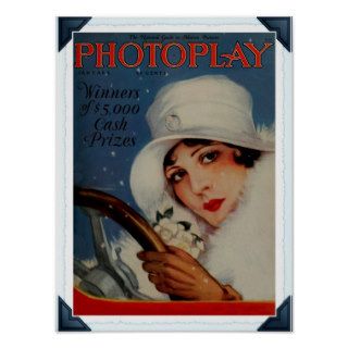 Vintage 1927 Hollywood movie magazine cover small Poster