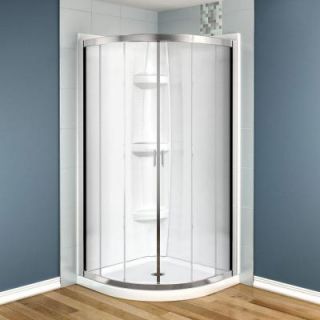 MAAX Intuition 36 in. x 36 in. x 73 in. Neo Round Shower Kit in Chrome with Clear Glass, Base and Walls in White 105957 000 001 101
