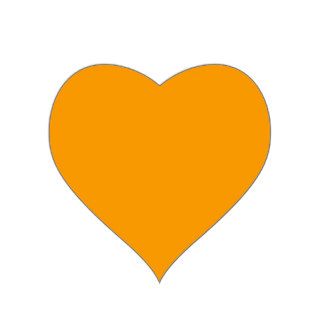 Plain Orange Background. Heart Stickers