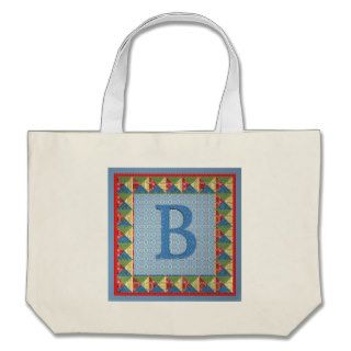 Letter B 'Fabric Quilt' Style Initial and Pattern Bag