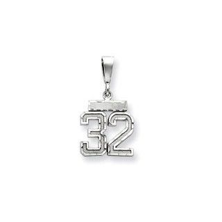 2 Digit Sports Number Charm, White Gold Jewelry