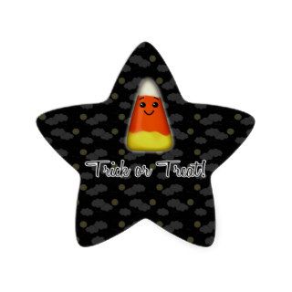 Cute Kawaii Candy Corn Trick or Treat Star Sticker