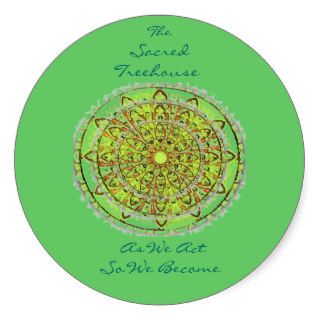 Mandala Art Green Sticker, large