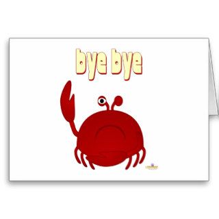 Frowning Red Crab Bye Bye Cards