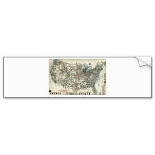 AAA Map of transcontinental routes (1918) Bumper Stickers