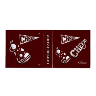 Maroon and White Cheerleader Binder