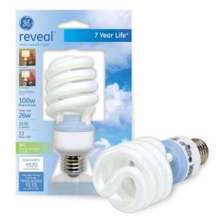 GE Reveal 26 Watt (100W) Spiral Compact Fluorescent Light Bulb (1 Pack) (E)* FLE26HT3/2/RVLCD