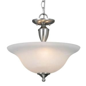 Illumine 3 Light Pewter Semi Flush Mount with Convertible White Marbled Glass CLI GO1392PW
