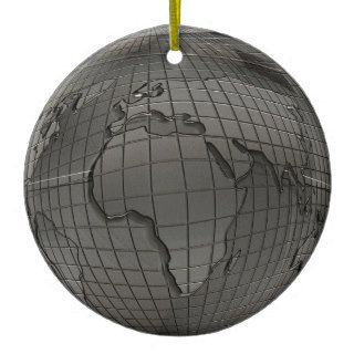 Metal Look World Globe Ornament