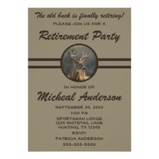 Funny Animal Hunter Retirement Celebration Personalized Invites
