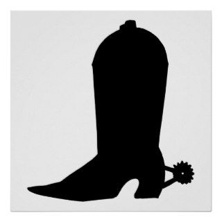 Cowboy Boot Silhouette Print