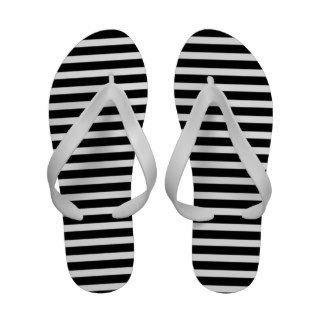 Black & White Horizontal Striped Sandals