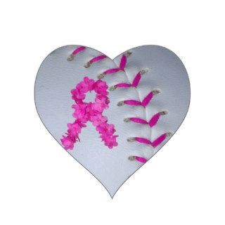 Pink Stitches Softball + Awareness Ribbon Stickers